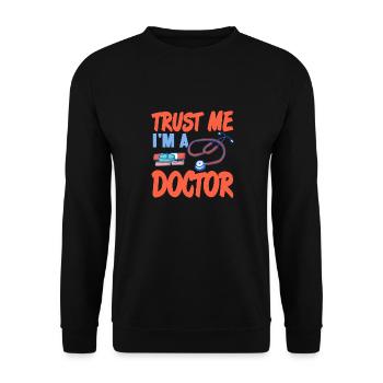 Trust Me I'm A Doctor Awesome Doctor T-Shirt - Unisex Pullover - Schwarz - Vorne - Alina (178cm) & Michal (187cm)