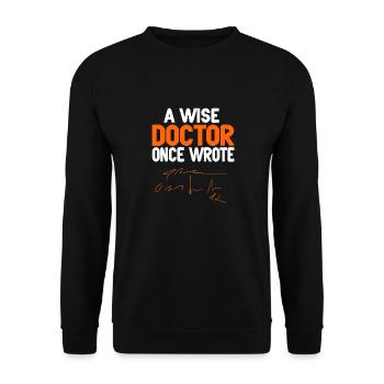 Safety First Drink With A Doctor Vintage Funny - Unisex Pullover - Schwarz - Vorne - Alina (178cm) & Michal (187cm)