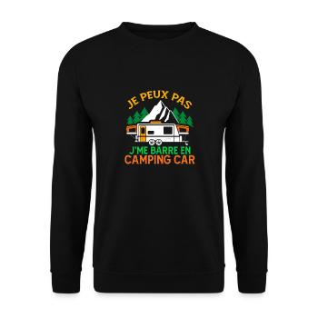 Je Peux Pas J'me Barre En Camping Car - Sweat-shirt Unisexe - noir - Devant - Alina (178cm) & Michal (187cm)
