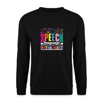 Speech Language Pathologist Pathology Speech - Unisex Sweatshirt - black - Front - Alina (178cm) & Michal (187cm)