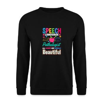 Speech Language Pathologist Pathology Speech - Unisex Sweatshirt - black - Front - Alina (178cm) & Michal (187cm)