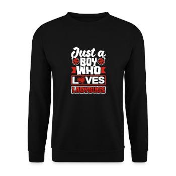 Ladybug Entomology Ladybirds Just a Boy Who Loves - Unisex Sweatshirt - black - Front - Alina (178cm) & Michal (187cm)