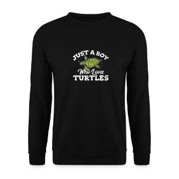 Just A Boy Who Loves Turtles Funny Turtle Lover Oc - Unisex Sweatshirt - black - Front - Alina (178cm) & Michal (187cm)