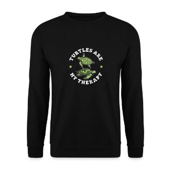Les tortues sont ma thérapie Drôle d’amoureux des tortues de mer Ocea - Sweat-shirt Unisexe - noir - Devant - Alina (178cm) & Michal (187cm)