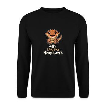 I Ate Your Homework Funny Bearded Dragon Owner Bea - Unisex Sweatshirt - black - Front - Alina (178cm) & Michal (187cm)