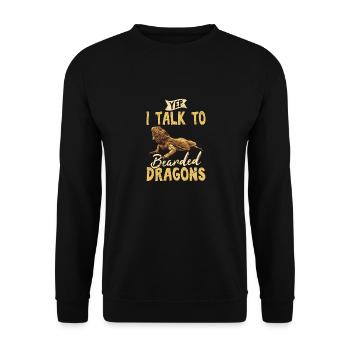 Yep I Talk To Bearded Dragons Funny Bearded Dragon - Unisex Pullover - Schwarz - Vorne - Alina (178cm) & Michal (187cm)