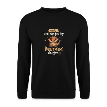 Easily Distracted By Bearded Dragons Beardie Lover - Unisex Sweatshirt - black - Front - Alina (178cm) & Michal (187cm)