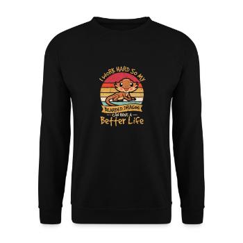 I Work Hard So My Bearded Dragon Can Have A Better - Unisex Pullover - Schwarz - Vorne - Alina (178cm) & Michal (187cm)