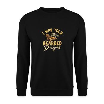 I Was Told There Would Be Bearded Dragons Beardie - Unisex Sweatshirt - black - Front - Alina (178cm) & Michal (187cm)