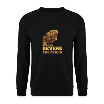 Revere The Beard Funny Bearded Dragon Owner Beardi - Unisex Sweatshirt - black - Front - Alina (178cm) & Michal (187cm)