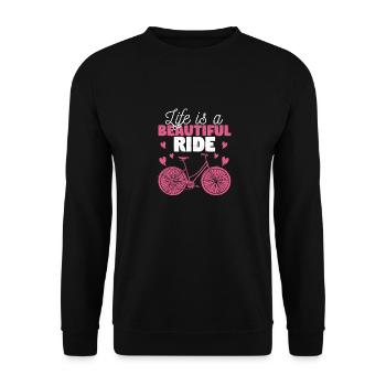 Fun Cycling Cycling Biker Life is a - Unisex Sweatshirt - black - Front - Alina (178cm) & Michal (187cm)
