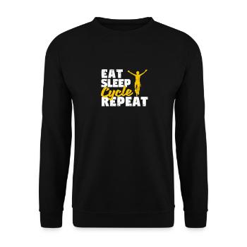 Eat Sleep Cycle Repeat Funny Bicycle Cyclist Bike - Unisex Sweatshirt - black - Front - Alina (178cm) & Michal (187cm)