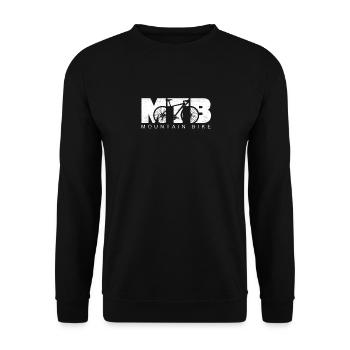 MTB Mountainbike Radsport Rennradfahren Radfahrer - Unisex Pullover - Schwarz - Vorne - Alina (178cm) & Michal (187cm)