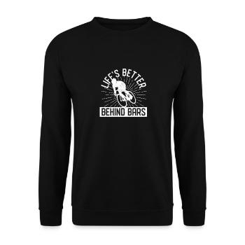 Fun Bike Cycling Cyclist Life - Unisex Sweatshirt - black - Front - Alina (178cm) & Michal (187cm)