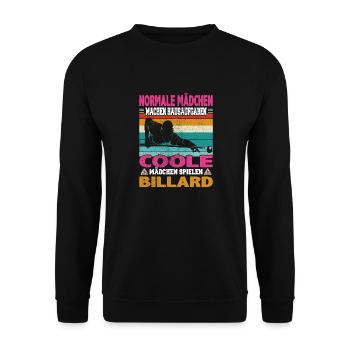 Snooker und Pool Billard Spruch für Billardspieler - Unisex Pullover - Schwarz - Vorne - Alina (178cm) & Michal (187cm)