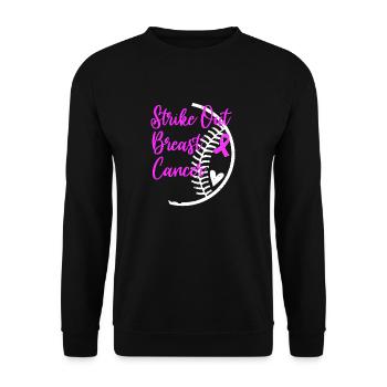 Schlagen Sie Brustkrebs Bewusstsein Softball Ball - Unisex Pullover - Schwarz - Vorne - Alina (178cm) & Michal (187cm)