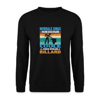Snooker und Pool Billard Spruch für Billardspieler - Unisex Pullover - Schwarz - Vorne - Alina (178cm) & Michal (187cm)