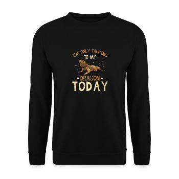 I'm Only Talking To My Dragon Today Funny Bearded - Unisex Pullover - Schwarz - Vorne - Alina (178cm) & Michal (187cm)