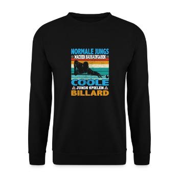 Snooker und Pool Billard Spruch für Billardspieler - Unisex Pullover - Schwarz - Vorne - Alina (178cm) & Michal (187cm)