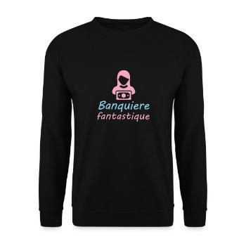 Tshirt femme Banquiere fantastique - Sweat-shirt Unisexe - noir - Devant - Alina (178cm) & Michal (187cm)