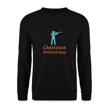 Tshirt femme Chasseuse fantastique - Sweat-shirt Unisexe - noir - Devant - Alina (178cm) & Michal (187cm)