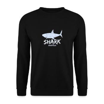 Shark Whisperer Funny Shark Lover Ocean Sea Funny - Unisex Sweatshirt - black - Front - Alina (178cm) & Michal (187cm)