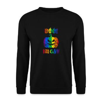 Hou! Je suis gay! Fierté d’Halloween - Sweat-shirt Unisexe - noir - Devant - Alina (178cm) & Michal (187cm)