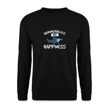 Hammerheads Are Happiness Hammerhead Shark Ocean S - Unisex Sweatshirt - black - Front - Alina (178cm) & Michal (187cm)