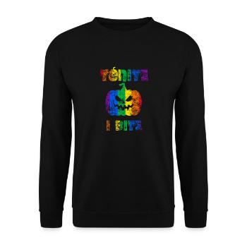Tonite I Bite Halloween Stolz - Unisex Pullover - Schwarz - Vorne - Alina (178cm) & Michal (187cm)
