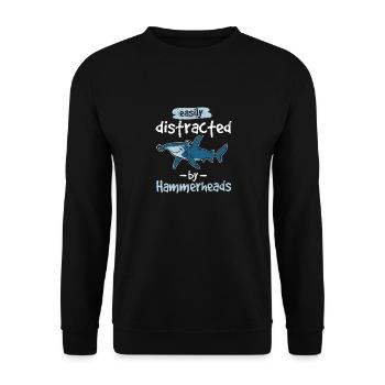 Easily Distracted By Hammerheads Hammerhead Shark - Unisex Sweatshirt - black - Front - Alina (178cm) & Michal (187cm)