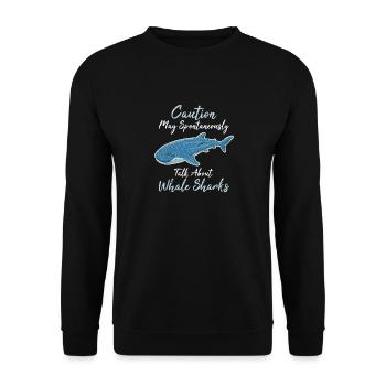 La prudence peut parler spontanément des requins-baleines - Sweat-shirt Unisexe - noir - Devant - Alina (178cm) & Michal (187cm)