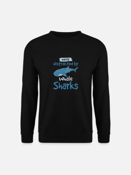 Easily Distracted By Whale Sharks Cute Whale Shark - Unisex Sweatshirt - black