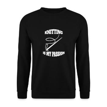 Knitting Seamstress Sewing Gift Crochet - Unisex Sweatshirt - black - Front - Alina (178cm) & Michal (187cm)