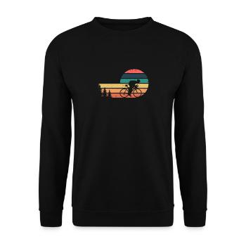 Vélo de route Vélo de route Vélo de route Vintage Cyclisme Biker - Sweat-shirt Unisexe - noir - Devant - Alina (178cm) & Michal (187cm)