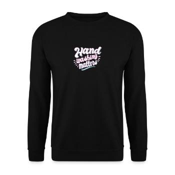 Hand wash measures clean soap health body - Unisex Sweatshirt - black - Front - Alina (178cm) & Michal (187cm)