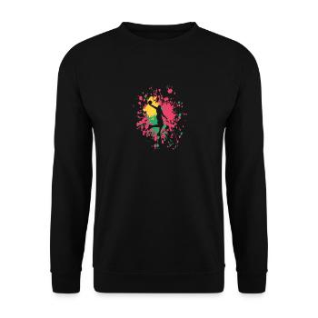 Basketball Center Dunk Color Splash - Unisex Pullover - Schwarz - Vorne - Alina (178cm) & Michal (187cm)