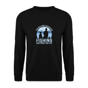 Father And Daughter Fishing Partners For Life Fish - Unisex Sweatshirt - black - Front - Alina (178cm) & Michal (187cm)
