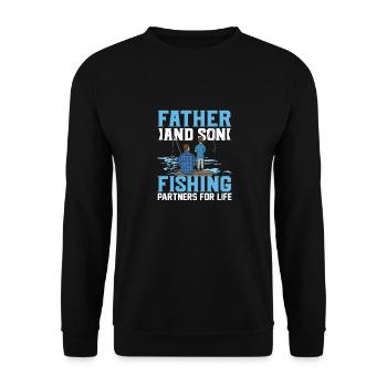 Father And Son Fishing Partners For Life Dad Angl - Unisex Sweatshirt - black - Front - Alina (178cm) & Michal (187cm)