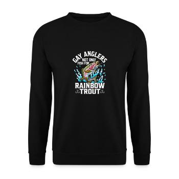 Gay Anglers Not Only Fish For Rainbow Trout Fishin - Unisex Sweatshirt - black - Front - Alina (178cm) & Michal (187cm)