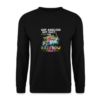 Gay Anglers Not Only Fish For Rainbow Trout Rod F - Unisex Sweatshirt - black - Front - Alina (178cm) & Michal (187cm)