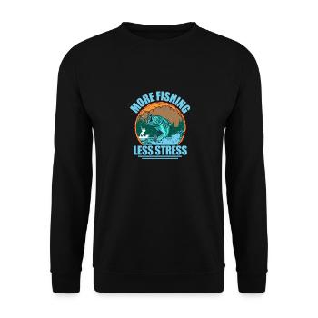 Plus de pêche moins de stress Pêcheur pêcheur - Sweat-shirt Unisexe - noir - Devant - Alina (178cm) & Michal (187cm)