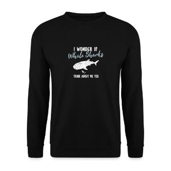I Wonder If Whale Sharks Think About Me Too Cute W - Unisex Pullover - Schwarz - Vorne - Alina (178cm) & Michal (187cm)
