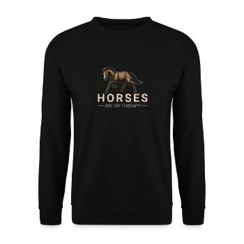 La prudence peut parler spontanément des requins-baleines - Sweat-shirt Unisexe - noir - Devant - Alina (178cm) & Michal (187cm)