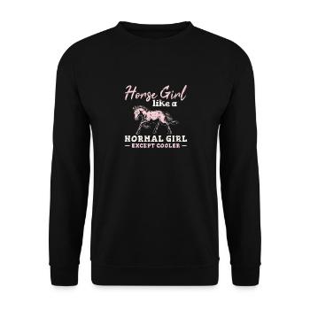Fille de cheval comme une fille normale sauf Cooler Horseb - Sweat-shirt Unisexe - noir - Devant - Alina (178cm) & Michal (187cm)