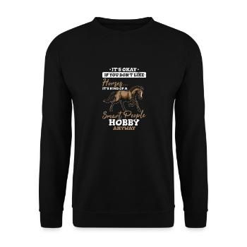 Chevaux... C’est une sorte de passe-temps pour les gens intelligents de toute façon - Sweat-shirt Unisexe - noir - Devant - Alina (178cm) & Michal (187cm)