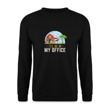 Je serai dans mon bureau Chevaux de ferme Cheval R - Sweat-shirt Unisexe - noir - Devant - Alina (178cm) & Michal (187cm)