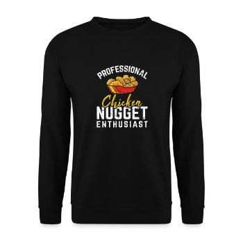 Professionnel Chicken Nugget Enthousiaste Funny Nugge - Sweat-shirt Unisexe - noir - Devant - Alina (178cm) & Michal (187cm)