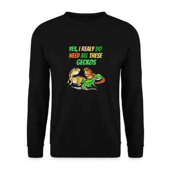 J’ai besoin de tous les geckos Reptile Dragon Lover Pet - Sweat-shirt Unisexe - noir - Devant - Alina (178cm) & Michal (187cm)