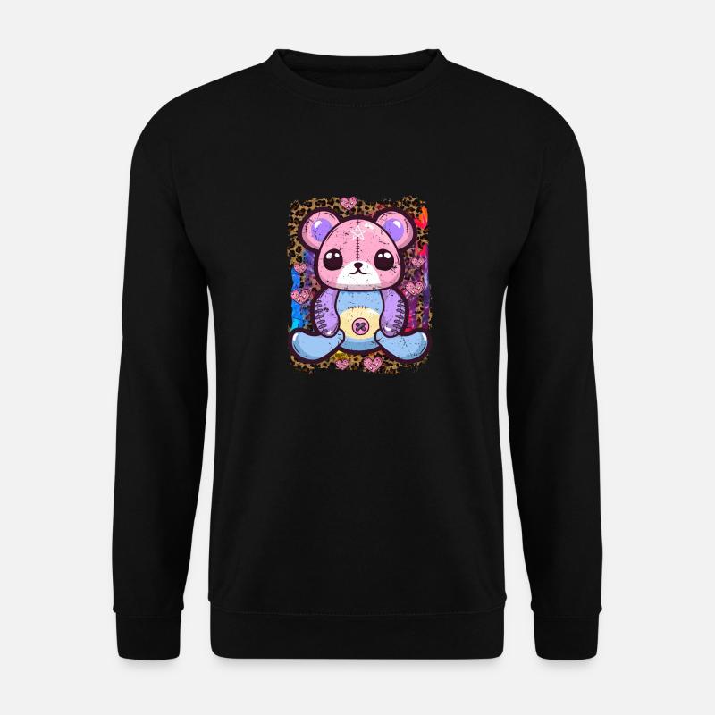 Kawaii Goth Teddy Bear - Unisex Sweatshirt - black