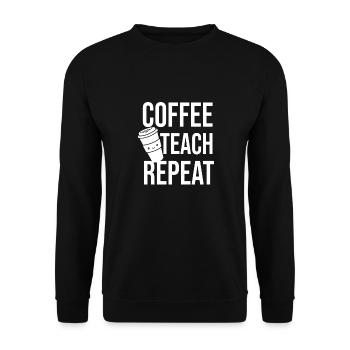 Coffee Teach Repeat - Unisex Sweatshirt - black - Front - Alina (178cm) & Michal (187cm)